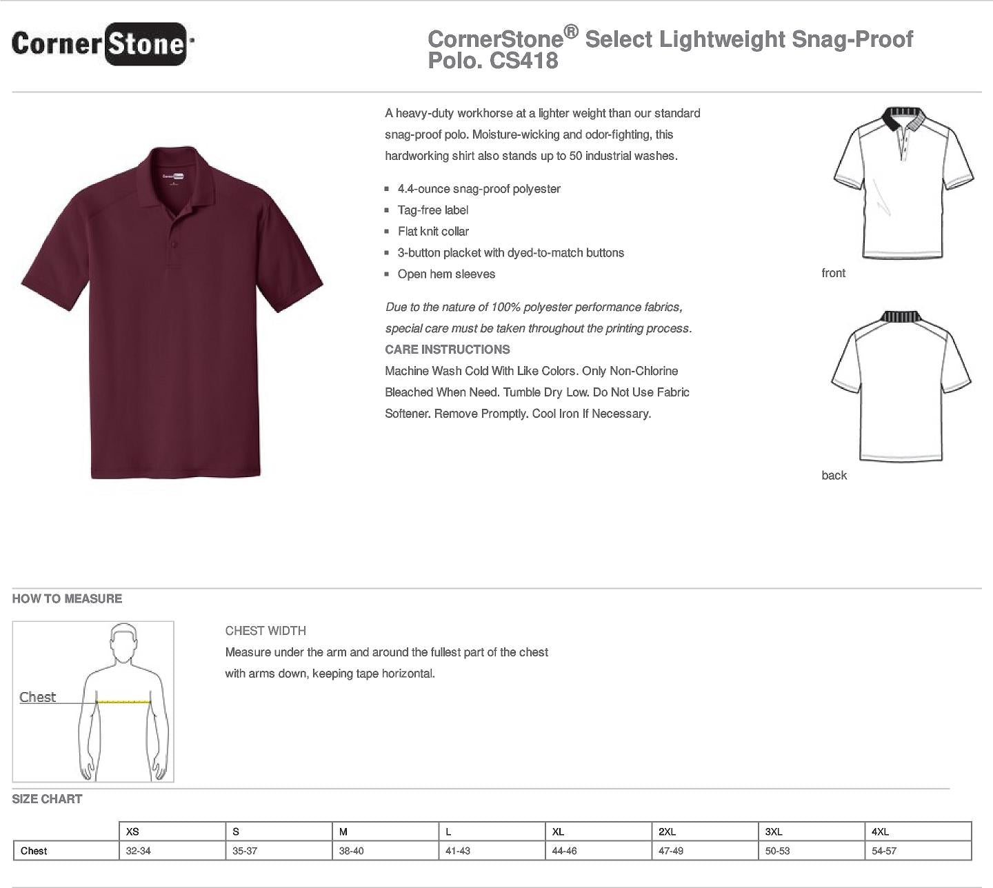 Cornerstone Snag Proof Polo 05