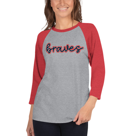 Braves 3/4 sleeve raglan shirt