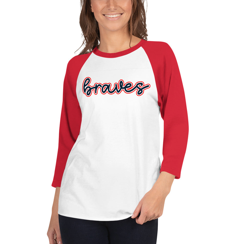 Braves 3/4 sleeve raglan shirt