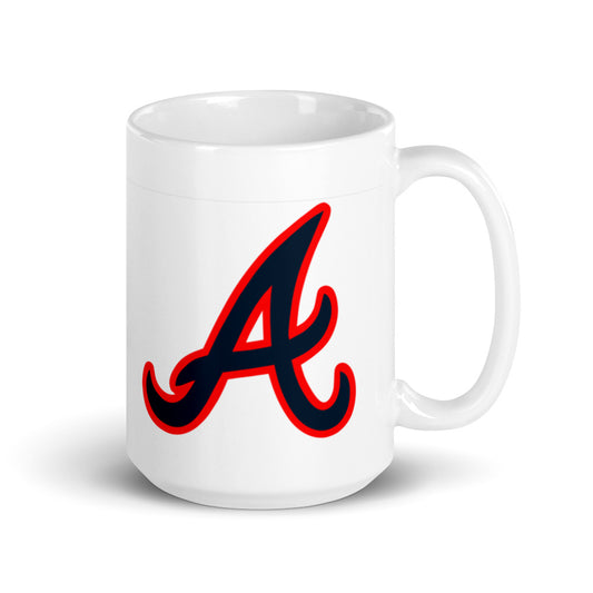 "A" White glossy mug